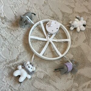 Pottery Barn Kids Knit Animal Mobile - New Without Box